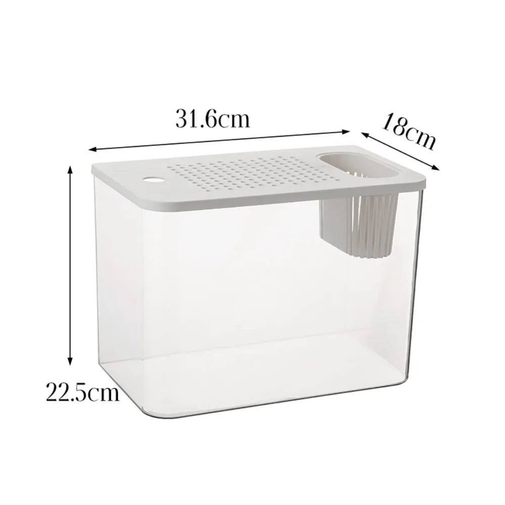Pet ABS Fish Tank With Lid Transparent Hydroponic Tank