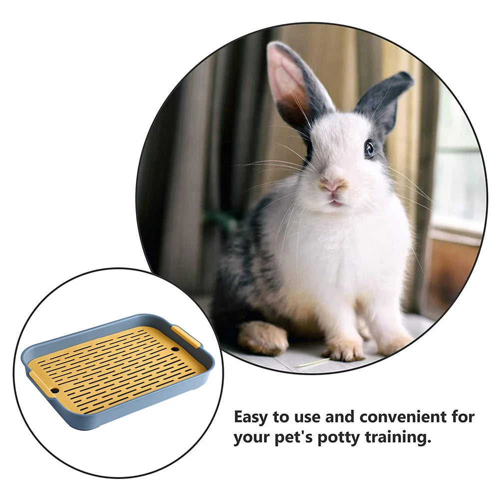 Plastic Rabbit Litter Box Corner Toilet Tray for Small Pets