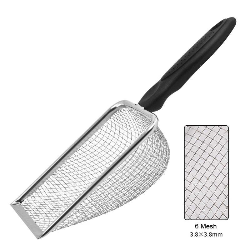 Stainless Steel Pet Feces Shovel With Mesh Screen For Terrariums