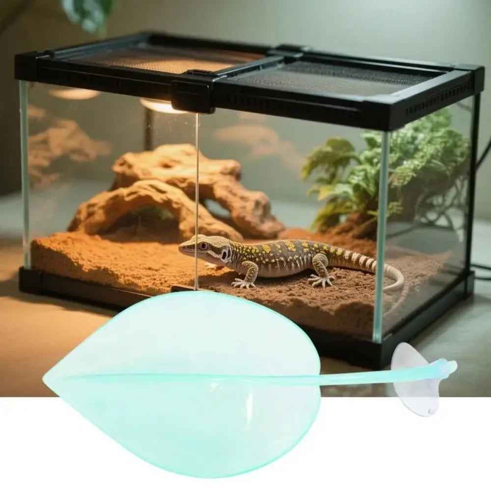 Frog Habitat Leaf Suction Cup Reptile Basking Accessory