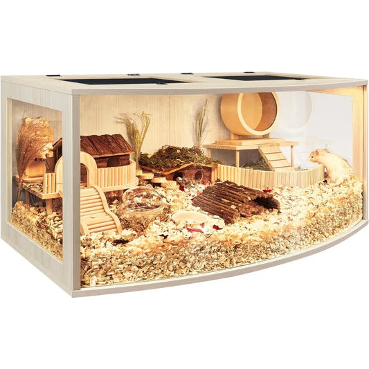 Wooden Hamster Cage Chew Proof Enclosure With Openable Top