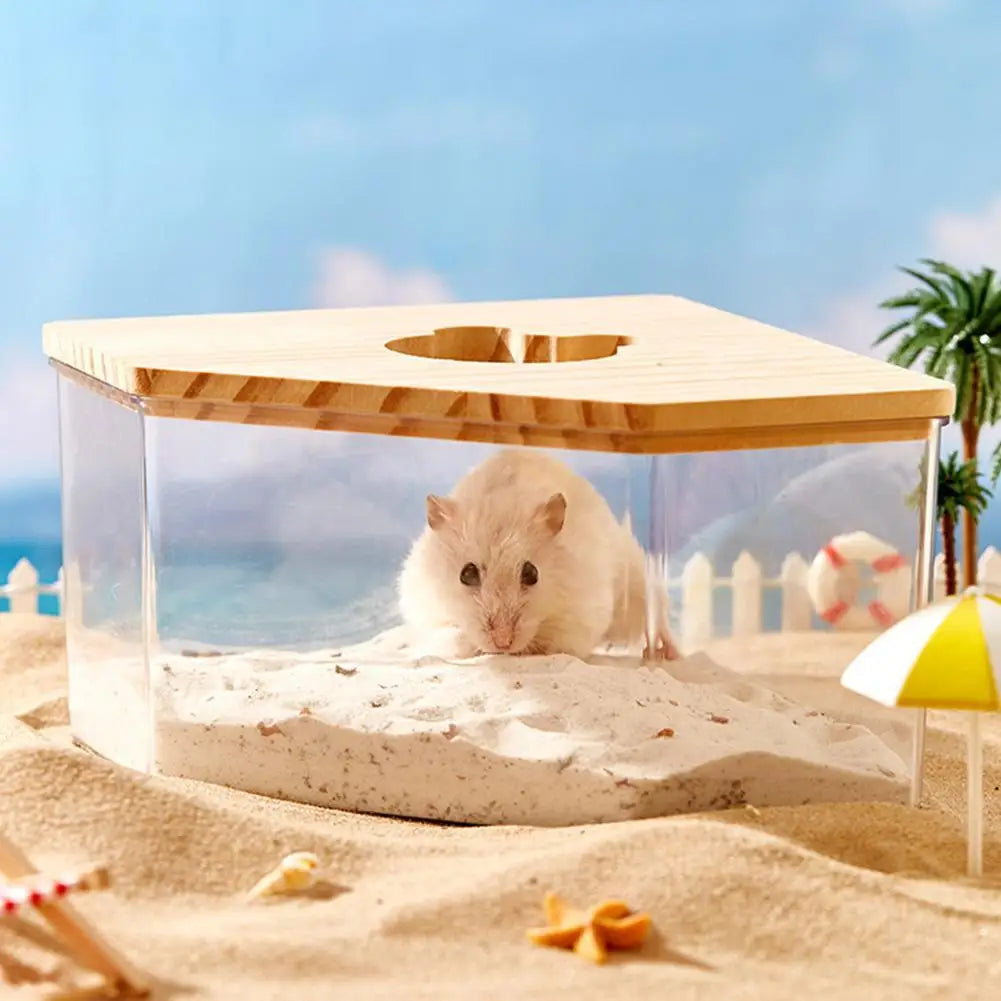 Acrylic Hamster Sand Bath Box Dual Purpose Bath Sand Basin