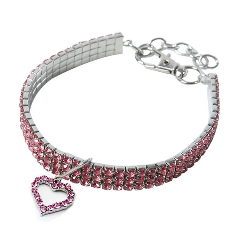 NONECN Bling Rhinestone Dog Collar For Small To Medium Dogs