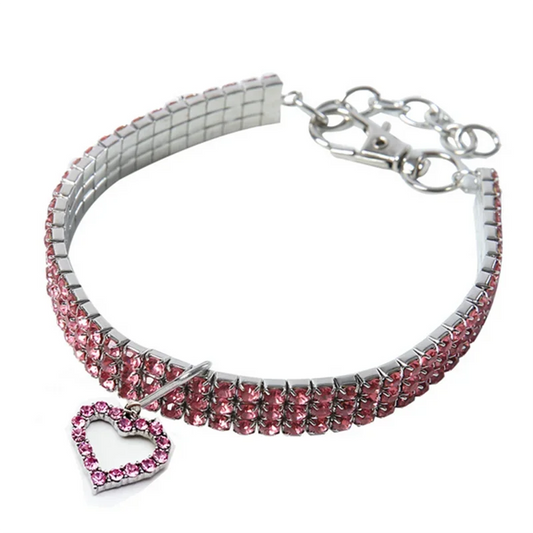 NONECN Bling Rhinestone Dog Collar For Small To Medium Dogs