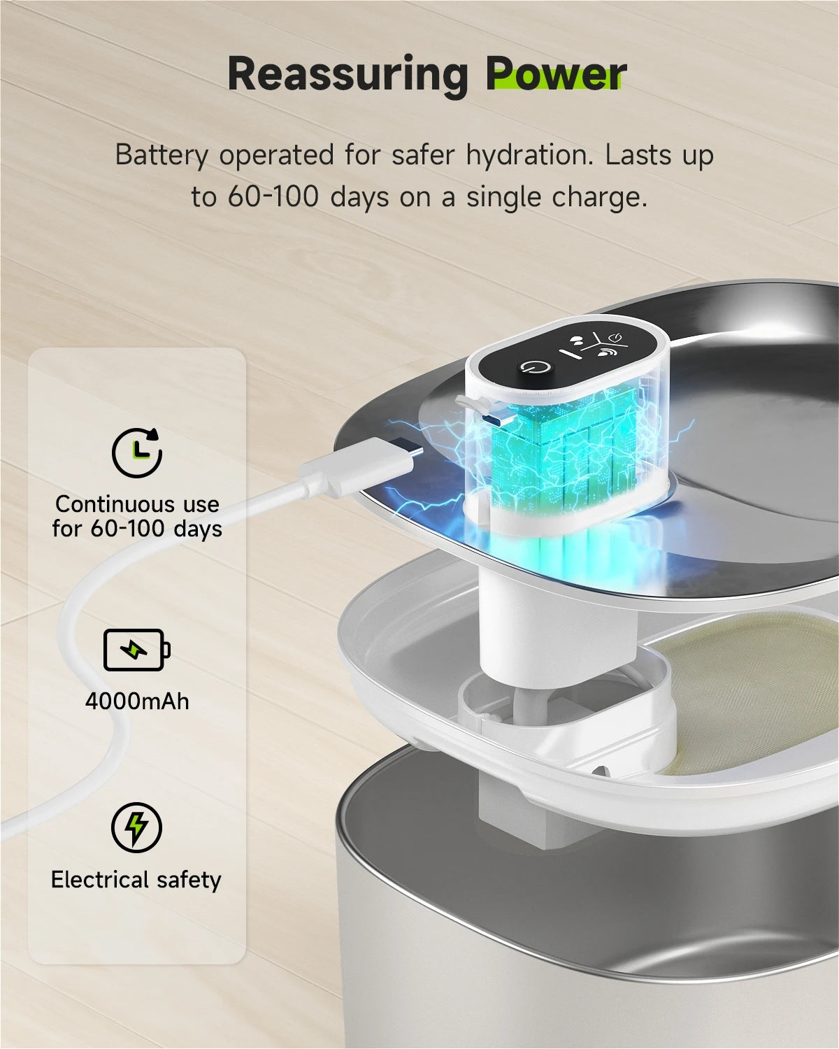 APETDOLA Wireless Cat Water Fountain Auto Sensor Dispenser