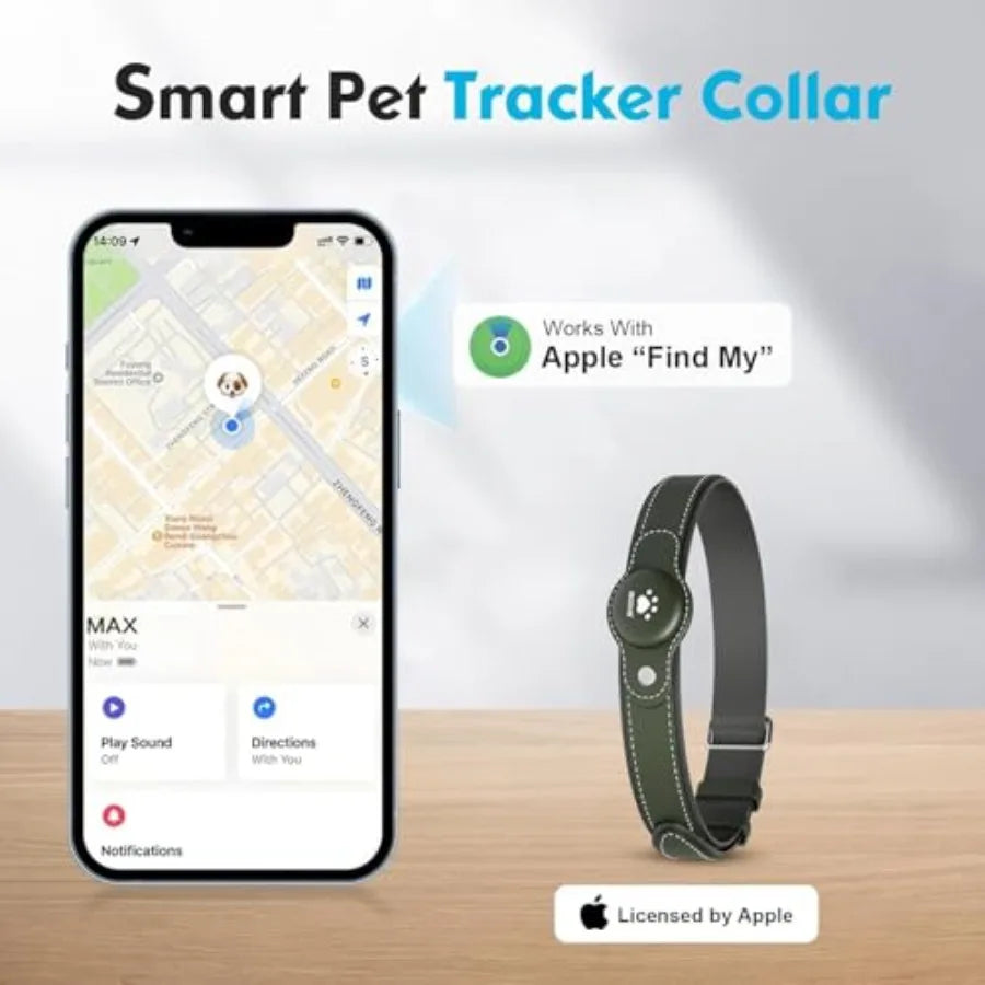 2-in-1 GPS Tracker For Dogs Cats Real-Time Location Collar PU