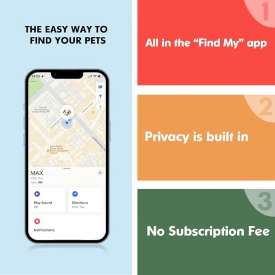 2-in-1 GPS Tracker For Dogs Cats Real-Time Location Collar PU