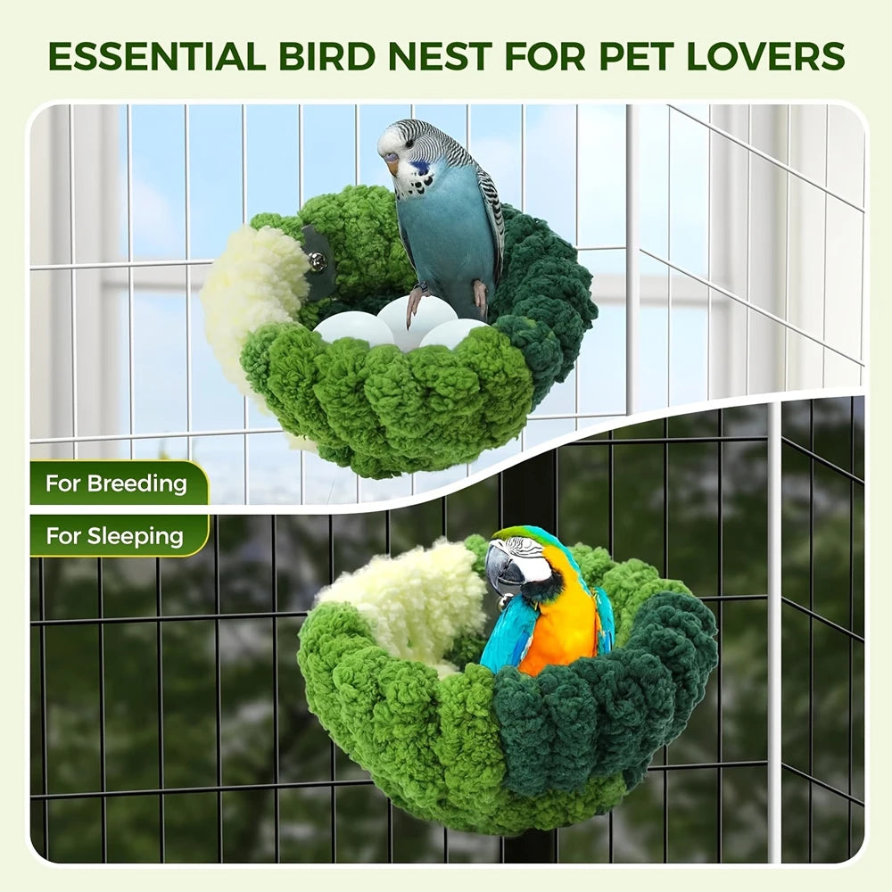 NONECN Plush Bird Nest Bed For Small Parrot Cage Accessory