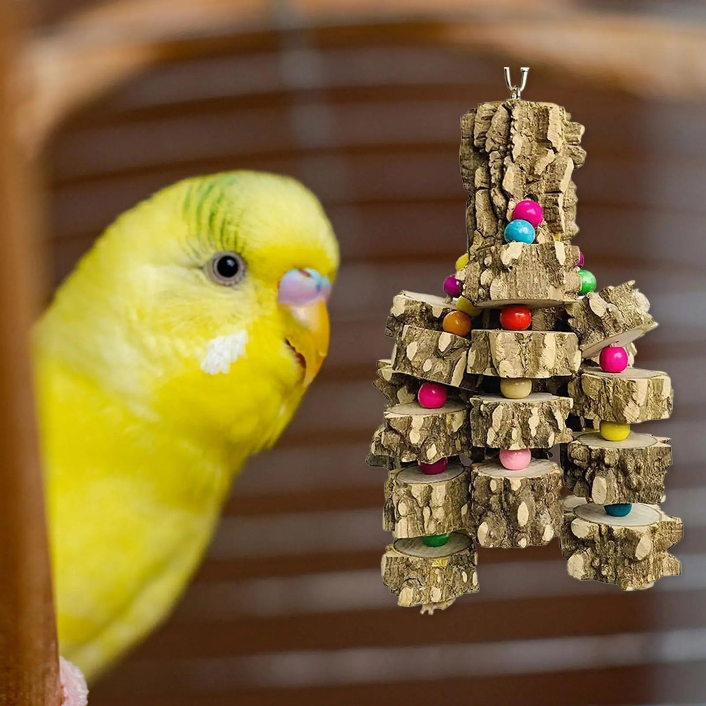 Wooden Bird Climbing Toy for Cockatiels Parakeets Budgies