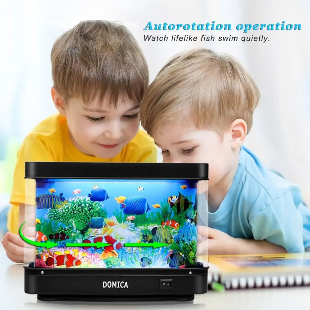 Fake Fish Tank With Moving Fish LED Mood Light Decorative