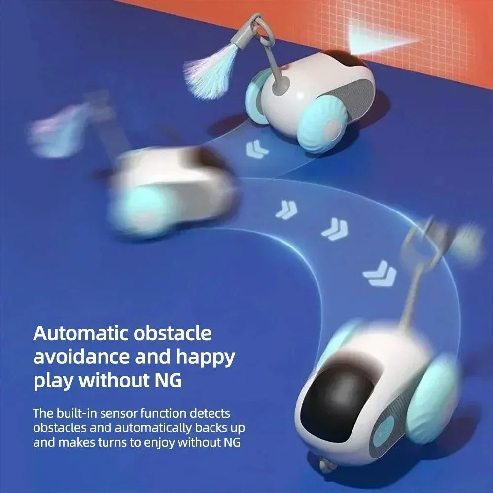 Automatic Rolling Remote Control Cat Toy Car for Interactive Play