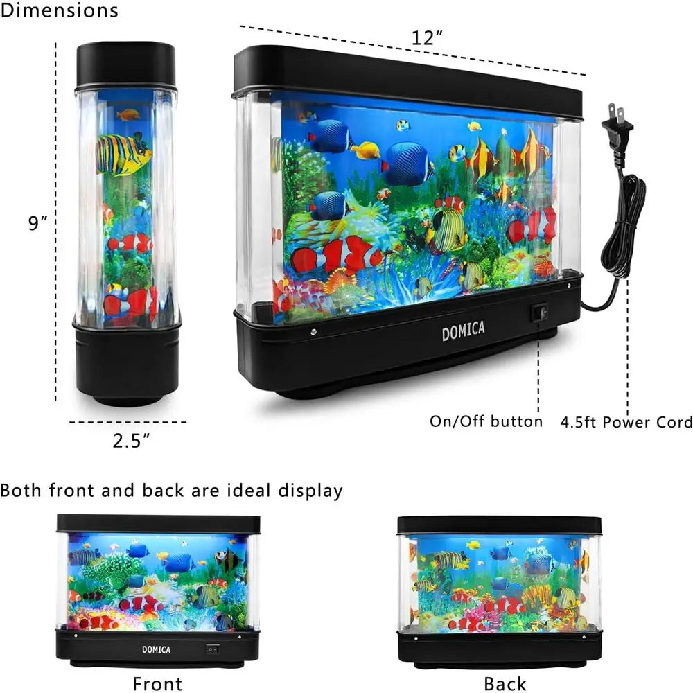 Fake Fish Tank With Moving Fish LED Mood Light Decorative