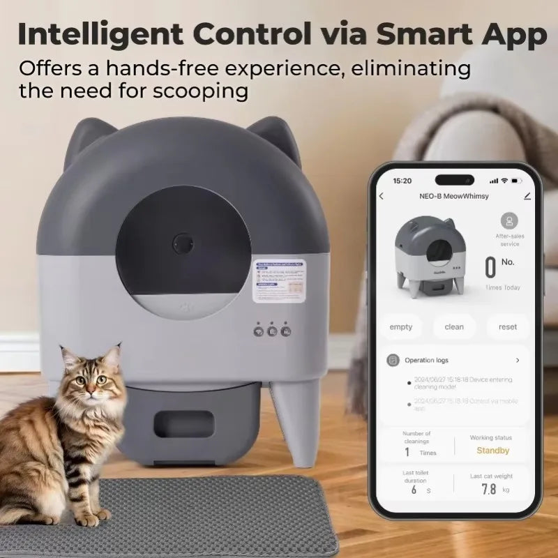 Lunapurr Automatic Self-Cleaning Cat Litter Box With App Odor Control