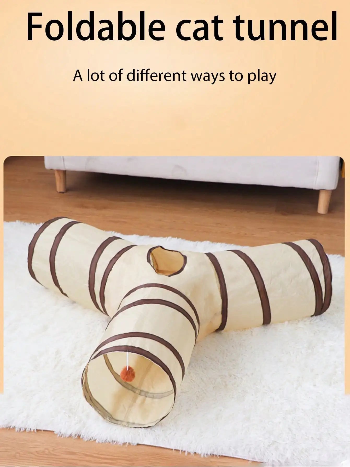 Foldable Cat Tunnel Detachable Play and Sleep Toy for Cats