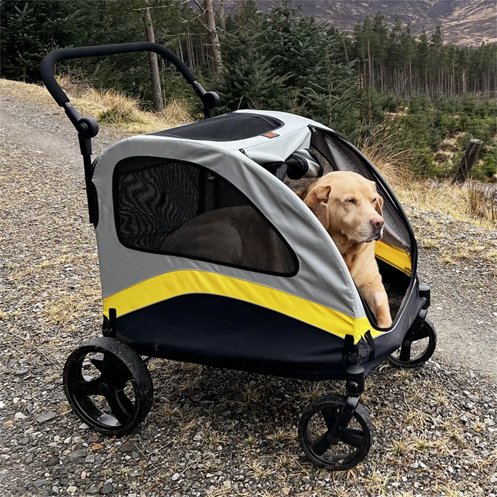 Premium Dog Stroller Pram 4 Wheel Foldable Cart For Pets