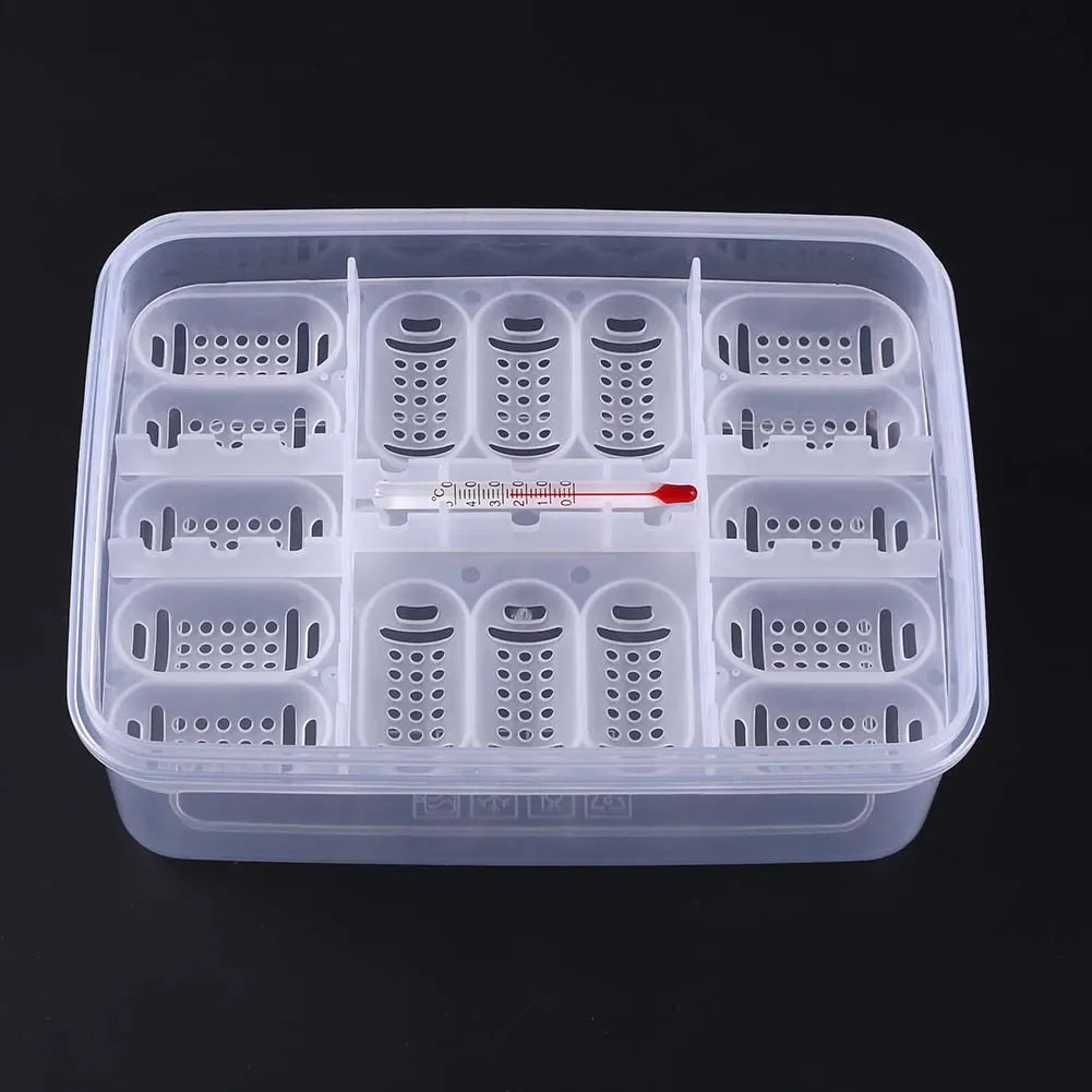 Shunmaii 16 Grids Reptile Egg Incubator Tray Hatcher Plastic Box