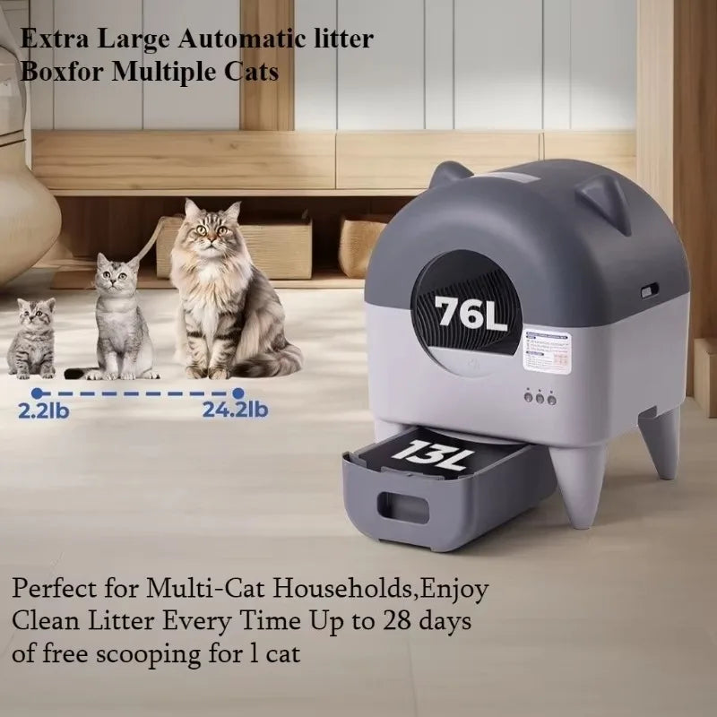 Lunapurr Automatic Self-Cleaning Cat Litter Box With App Odor Control