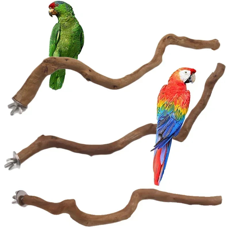 Parrot Perch Bird Stand Wooden Tree Stick Parakeet Climbing Branches
