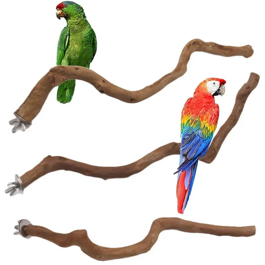 Parrot Perch Bird Stand Wooden Tree Stick Parakeet Climbing Branches