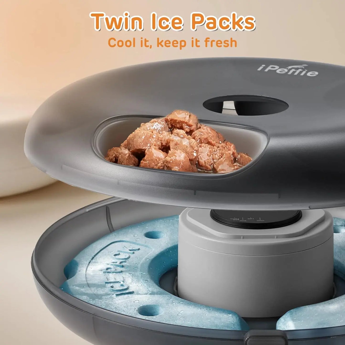 Cordless Automatic Pet Feeder With Ice Packs And Programmable Timer