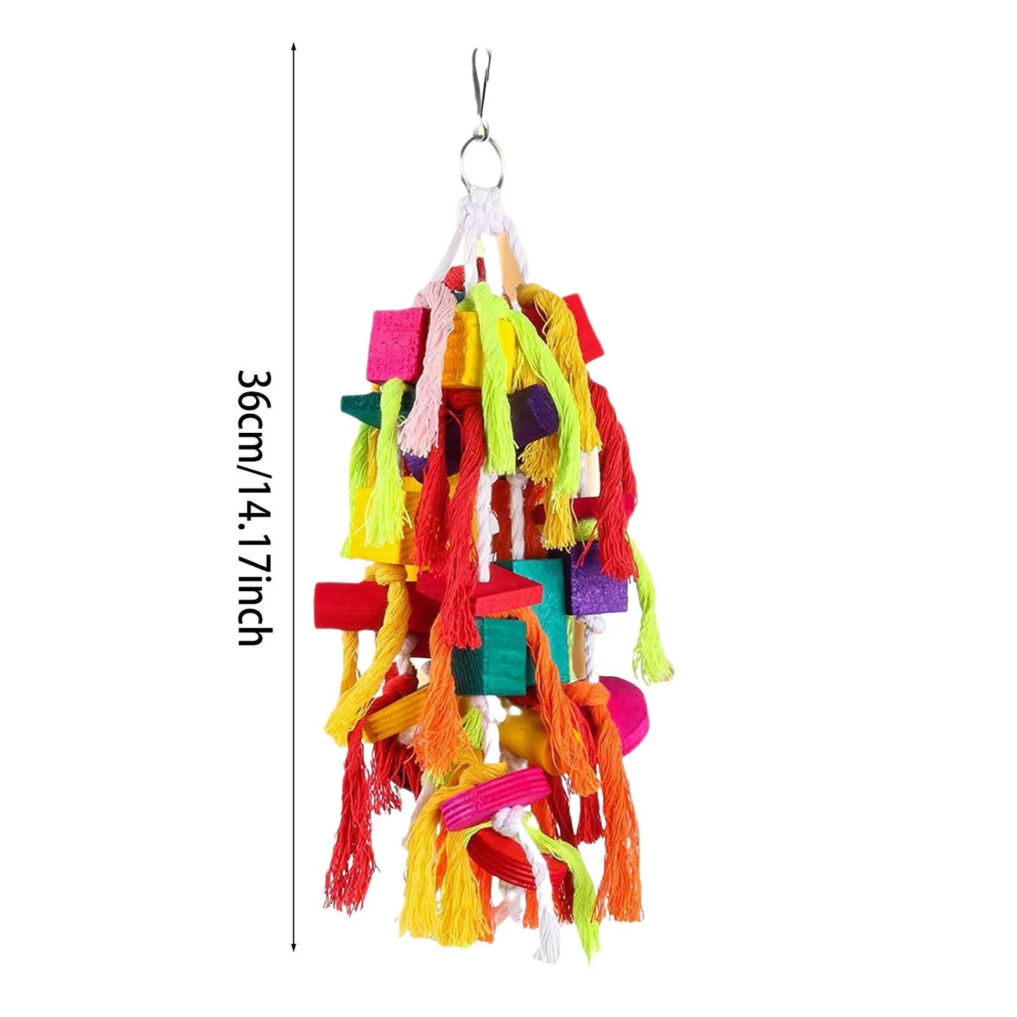 Rope Wooden Parrot Toy for Birds Gnawing Play Features