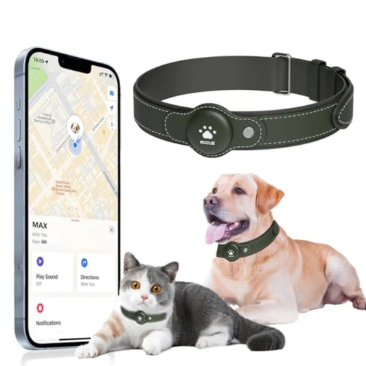 2-in-1 GPS Tracker For Dogs Cats Real-Time Location Collar PU