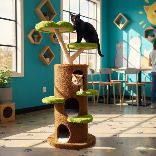 Bingopaw Indoor Cat Tree Tower With Luxury Condo Cushion