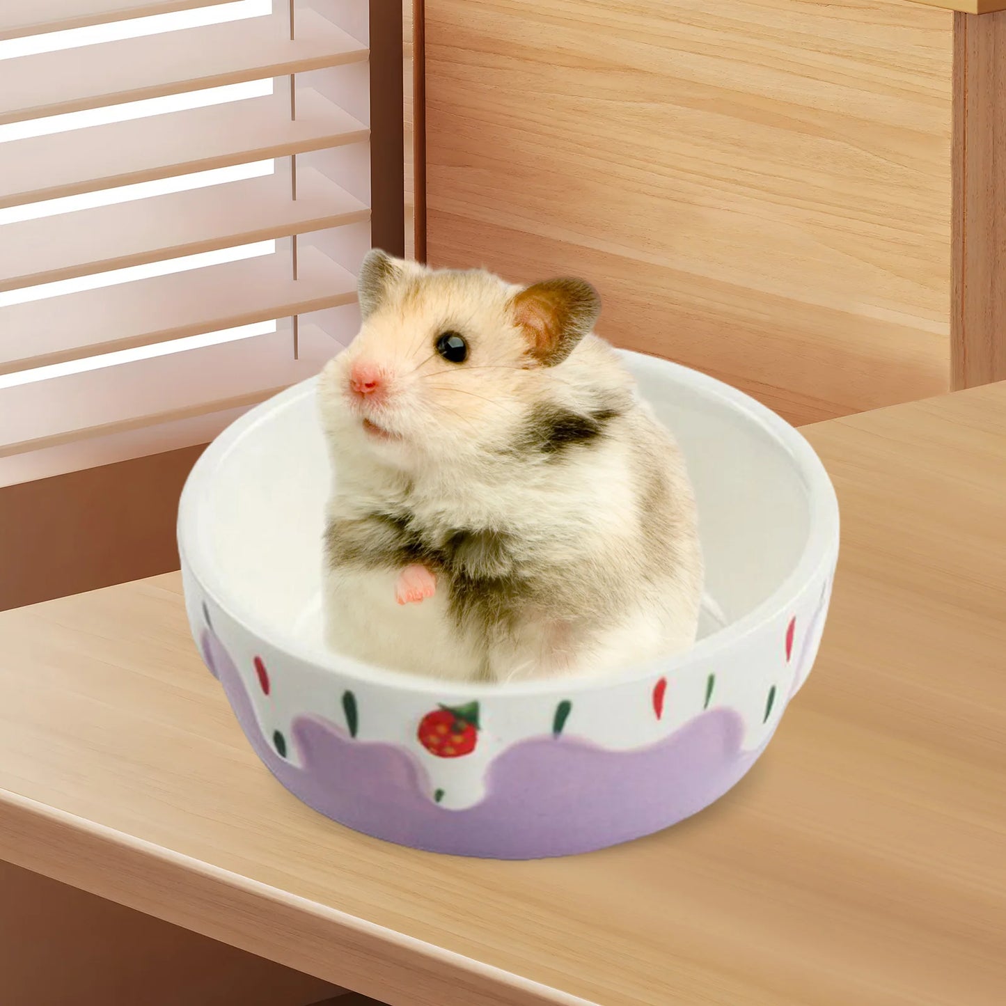 Ceramic Hamster Food Bowl Easy to Clean Portable Small Pets Dish