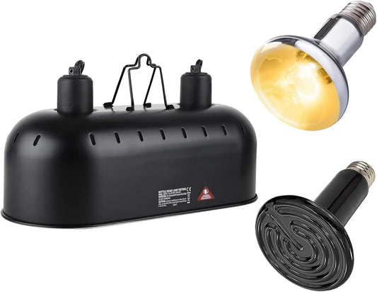 Dual Reptile Lamp Fixture UVA UVB Light Ceramic Heater