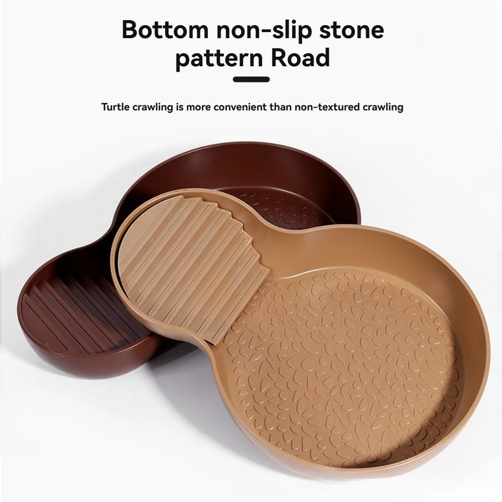 Turtle Bathing Pool Feeding Dish Reptile Water Bowl Habitat Accessory