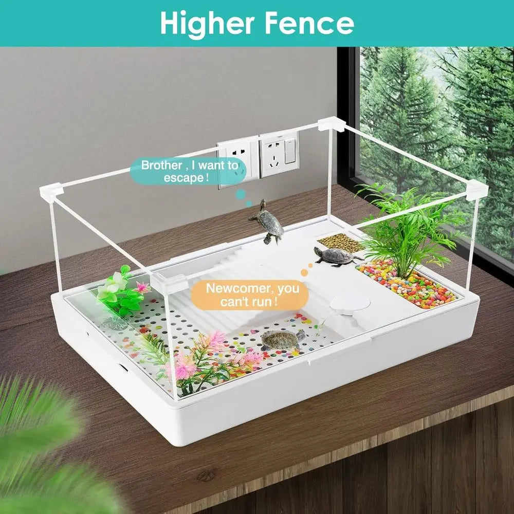 Lighted Turtle Tank Kit With Water Pump And Platform Plants