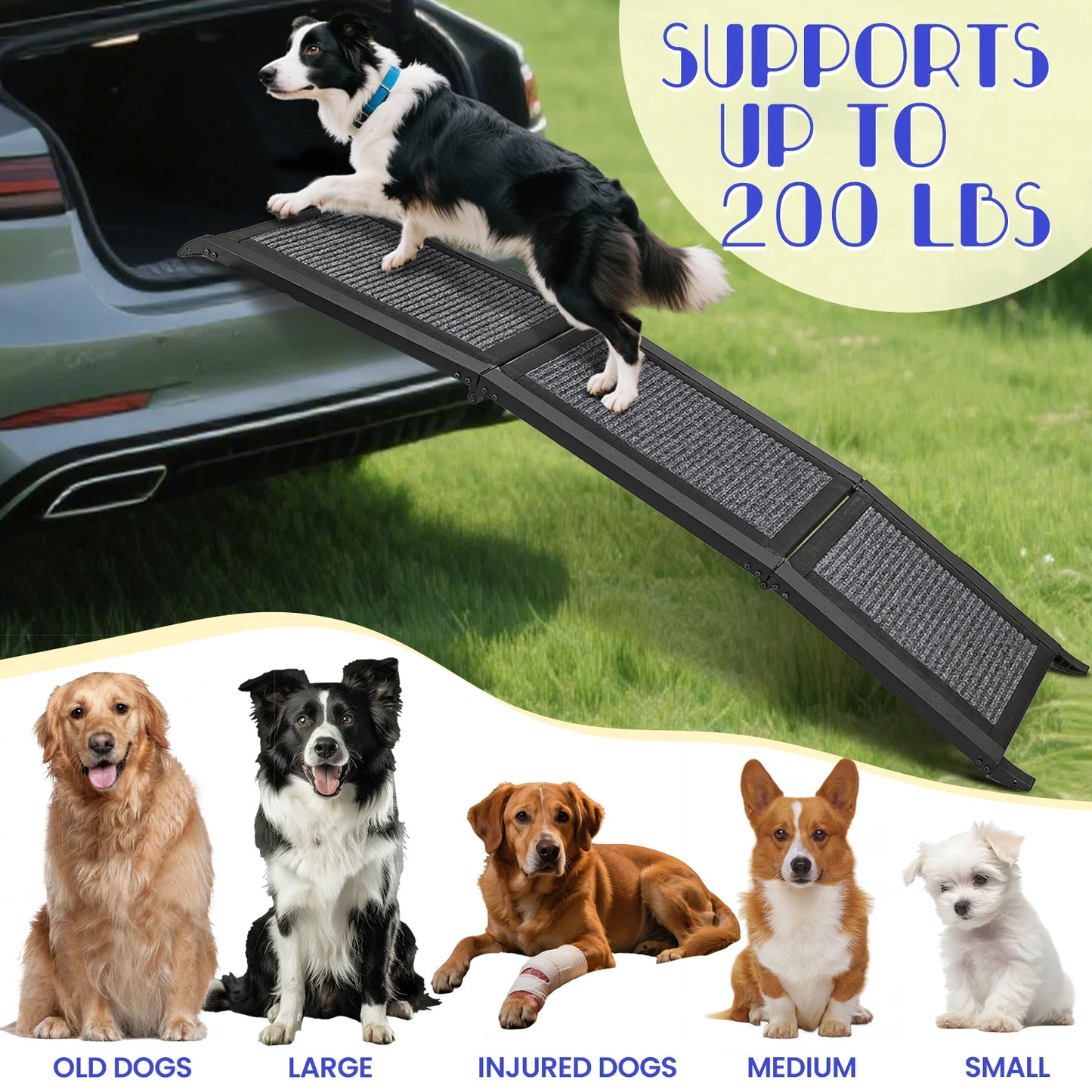 Folding Dog Ramp For Car Non Slip Portable SUV Ramp
