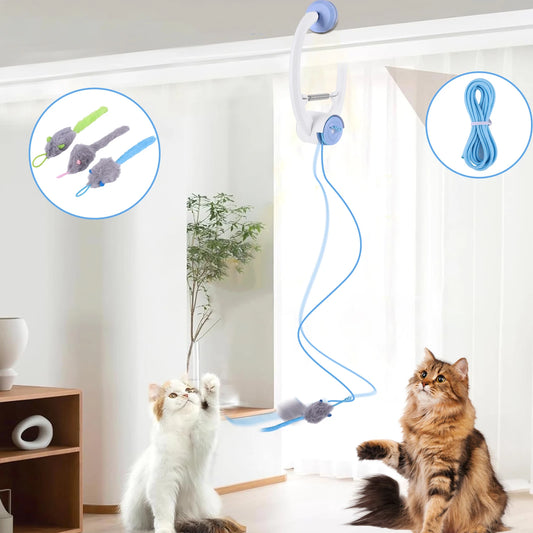 Shunmaii Automatic Retractable Cat Toy Door Hanging With Catnip Mice