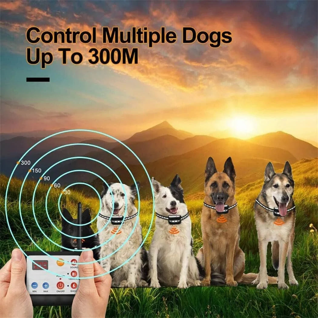 Wireless Dog Fence System With Adjustable Range For Three Dogs
