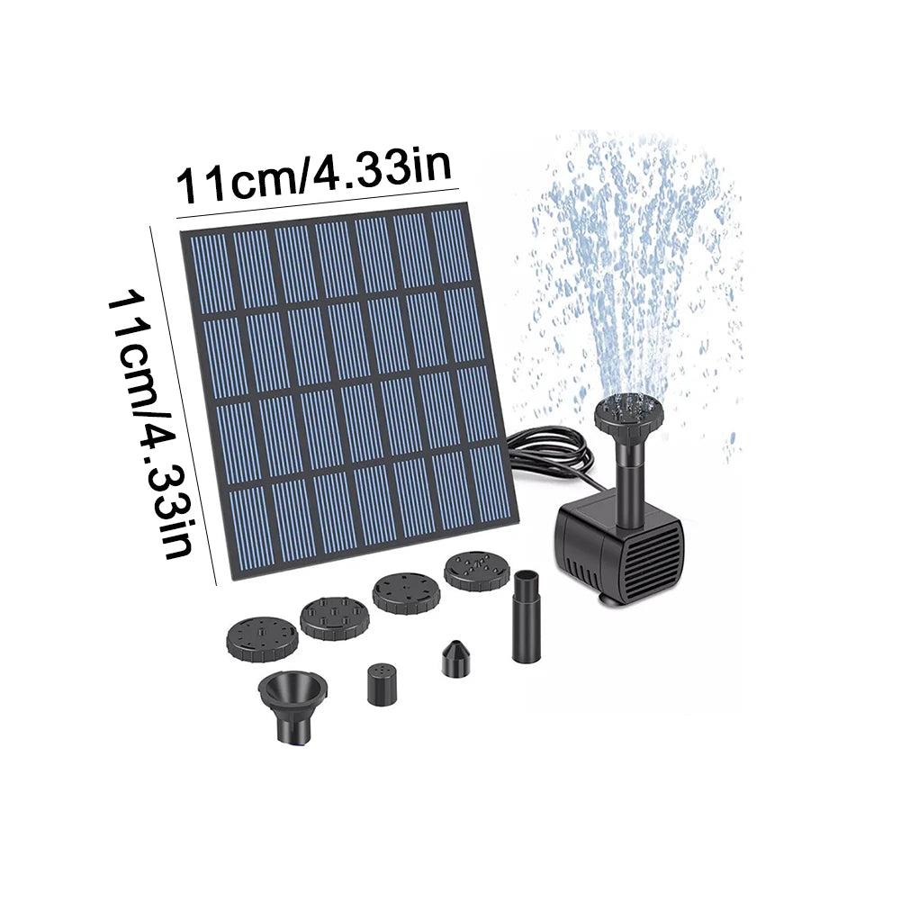 HOSPO Solar Fountain Pond Pump Kit With Nozzles Bird Bath