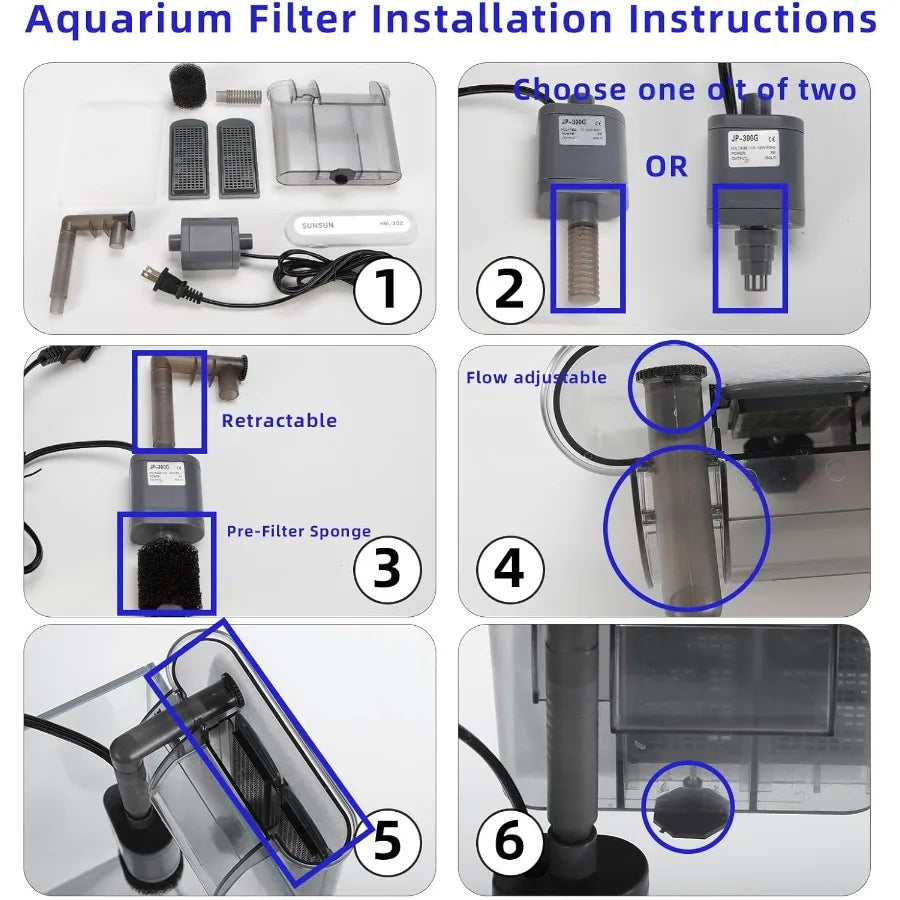Glass Fish Tank Starter Kit With Built In LED Light