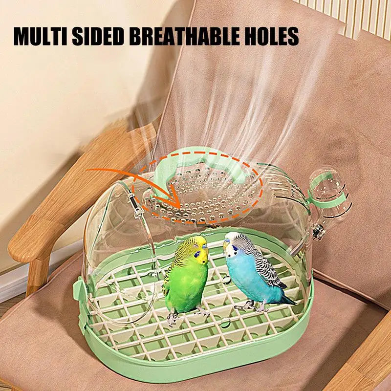 NONECN Bird Transport Cage Breathable Parrot Carrier with Escape Buckle