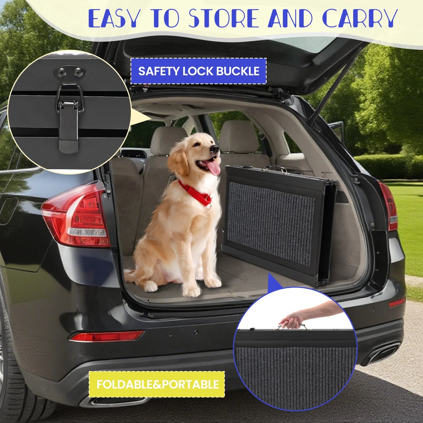 Folding Dog Ramp For Car Non Slip Portable SUV Ramp