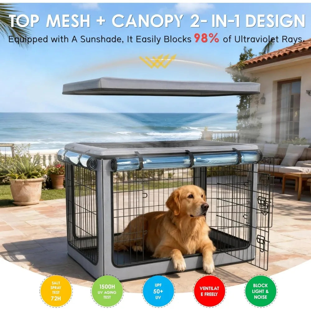 Dog Crate Cover Heavy Duty Waterproof Universal Fit Metal Crates