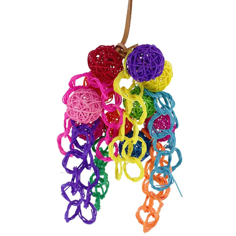 Bird Toys Hanging Chew Perch Macaw Cockatiel Parrot