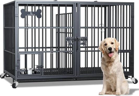 Dosker Heavy Duty Metal Dog Crate With Divider Escape Proof