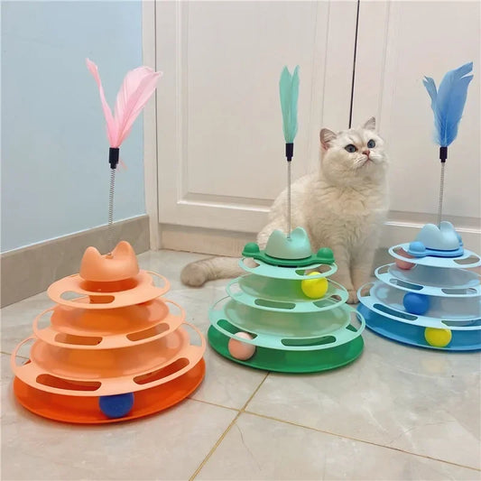 Funny Cat Toy Triple Play Disc Ball Set for PetLovers
