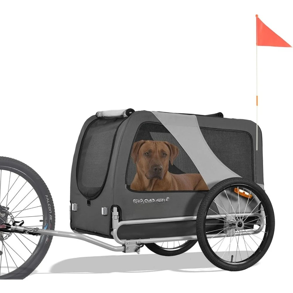 Pet Bike Trailer For Dogs Up To 100 Lbs With Durable Carrier
