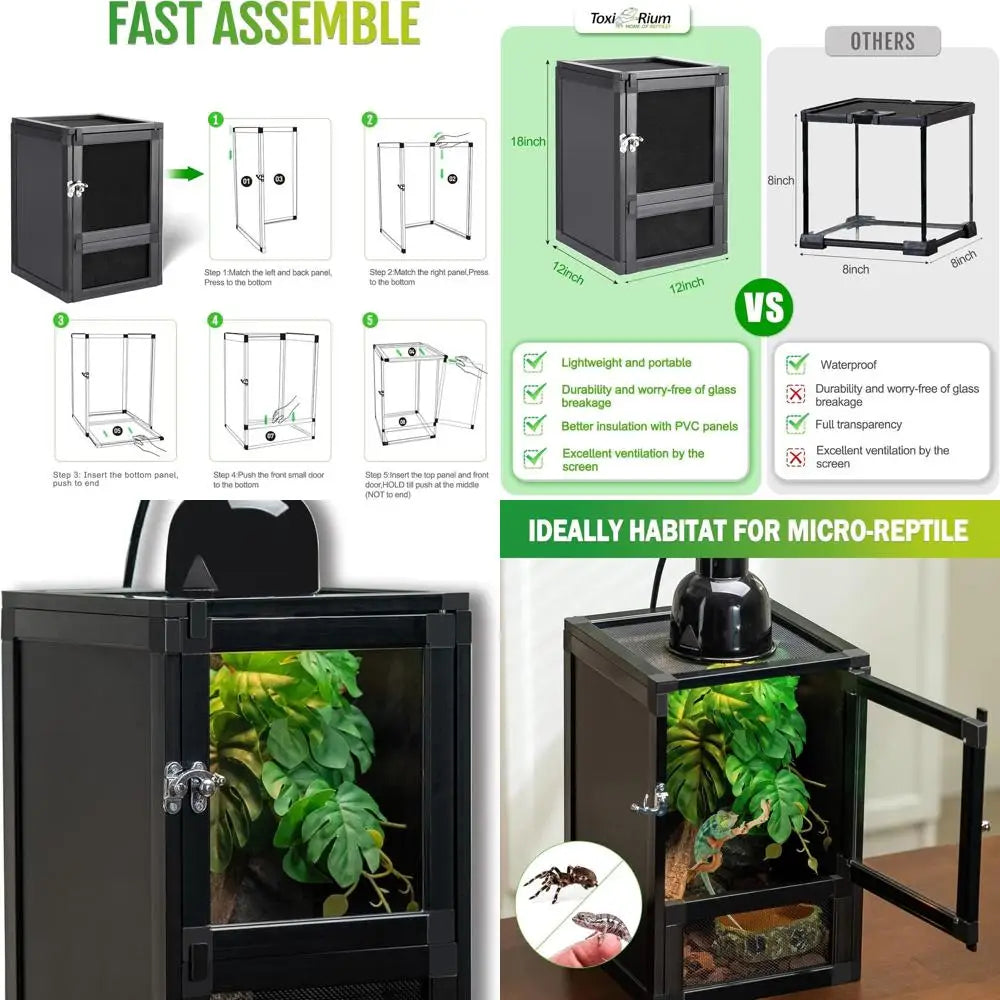 Ventilated Reptile Habitat Enclosure With Dual Front Access