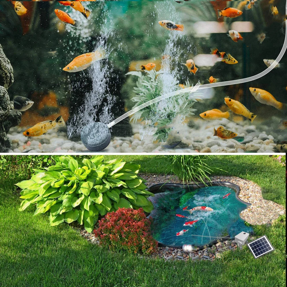 Solar Powered Aquarium Oxygenator Battery Powered Oxygen Pump