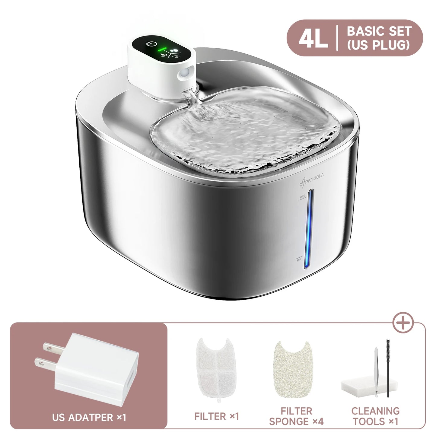 APETDOLA Wireless Cat Water Fountain Auto Sensor Dispenser