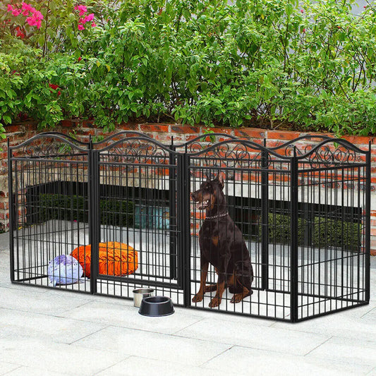 BINGOPAW Eight-Panel Heavy Duty Folding Anti-Rust Dog Playpen Indoor Outdoor