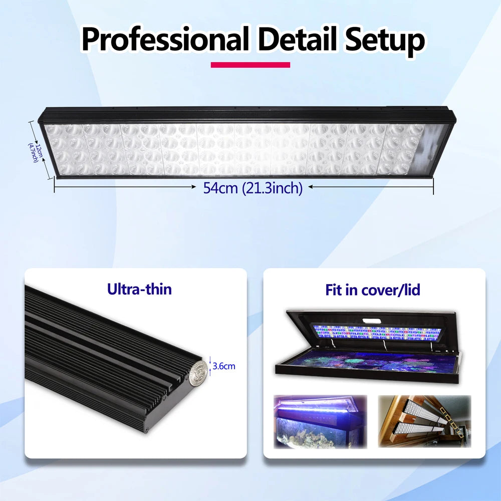 PopBloom WiFi Marine Aquarium Light Full Spectrum LED Lamp