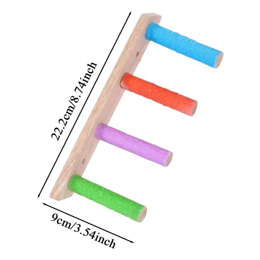 Wooden Parrot Ladder Swing Toy For Birds Heavy Duty Climber
