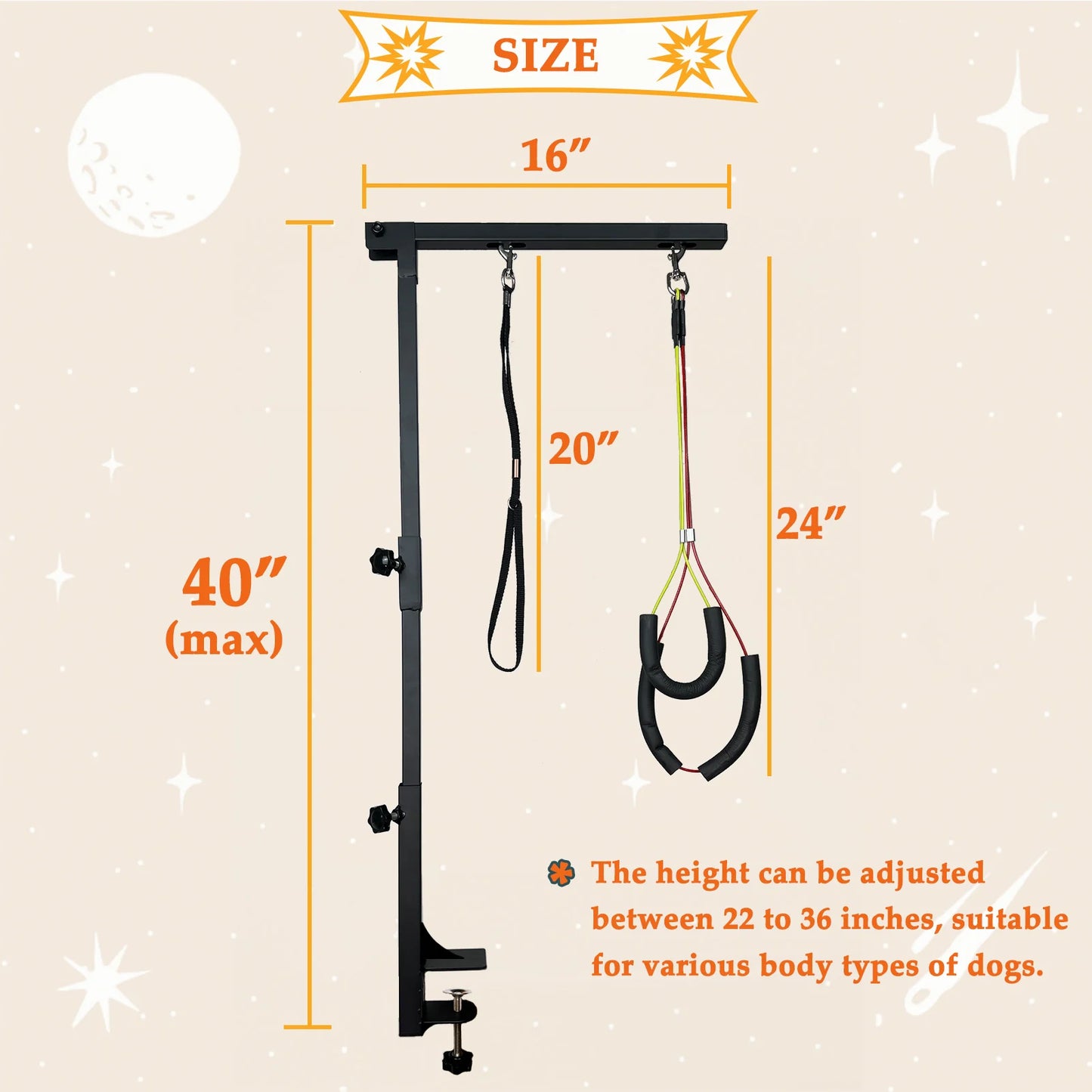 Dog Grooming Arm Adjustable Haunch Holder For Dogs And Cats